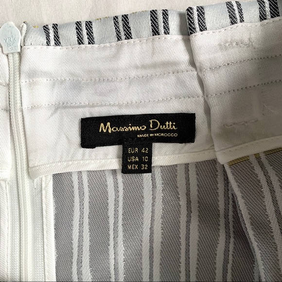 Massimo Dutti Pleated Striped Mini Skirt - Picture 7 of 13
